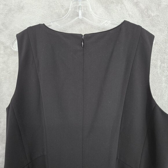 Talbots Classic Sheath Dress 18W Black Corpcore Chic Modern Office Retro Glam - Picture 7 of 9